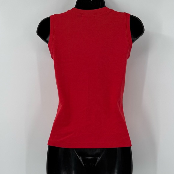 Chemise Lacoste Paris Vintage V-Neck Sleeveless Tank Top | Red | Medium - Picture 2 of 5